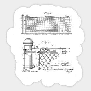 Tennis Net Vintage Patent Hand Drawing Sticker